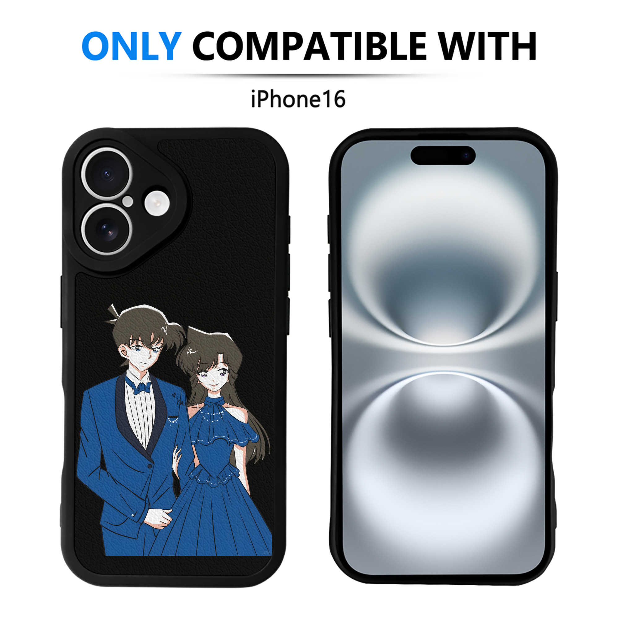 （画像用） 名探偵コナン 江戸川 コナン Detective Conan Conan Edogawa 【iPhone 16シリーズ対応】シリコンスマホケース（レザー調） 材質：シリコン